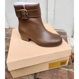WYDR Zoe Mid Heel Buckle Booties Boots, Comfort, Brown Sugar, Women's US 6 NEW